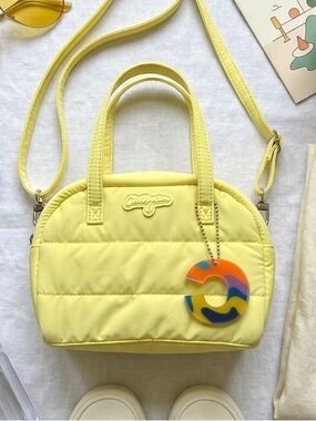 Chillgasm Yellow Quilted Micro Bag Streetwear Y2K Dopamine Dressing Kidcore